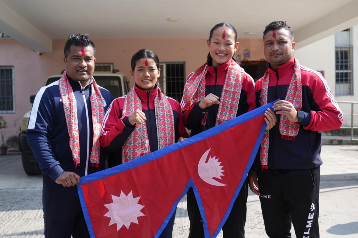 सिनियर विश्व कराँते च्याम्पियनसिपका लागि नेपाली टोली इजिप्ट प्रस्थान गर्दै